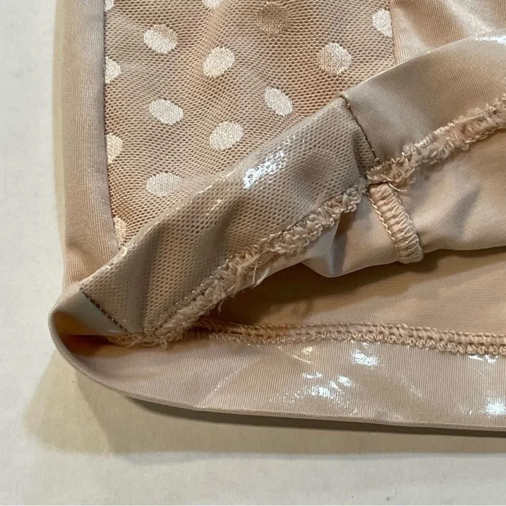 Assets by Spanx Tan/Nude Slip High Waist Polka Dot, Size L